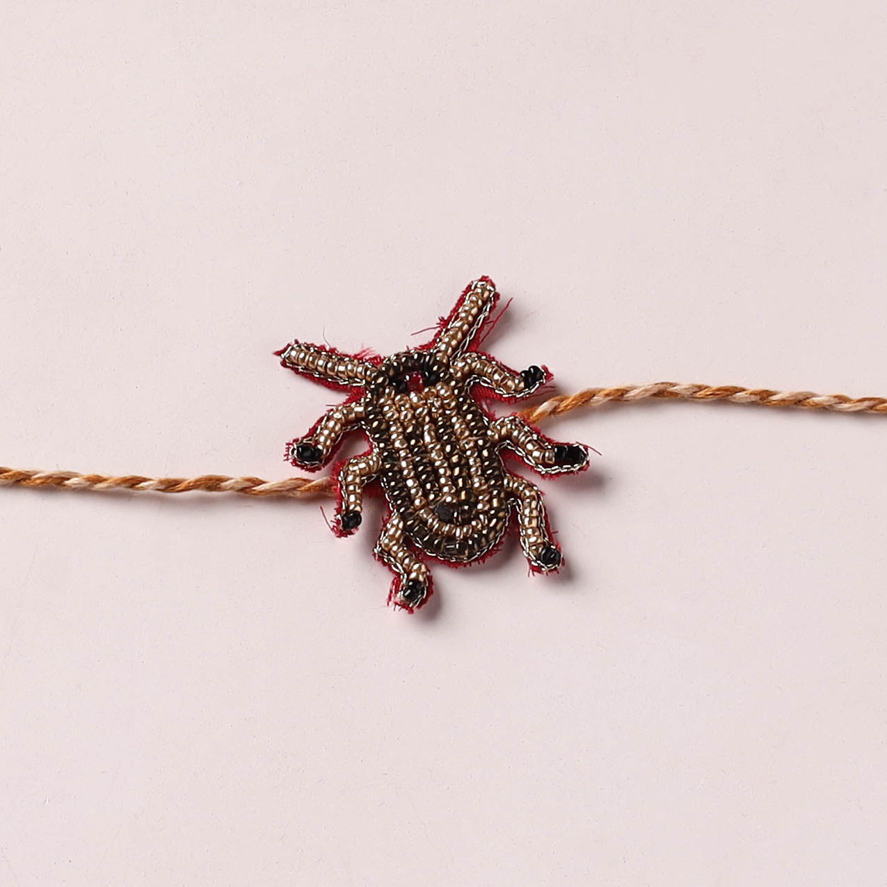 Cockroach - Reusable Hand Embroidered Bead Work Rakhi 05