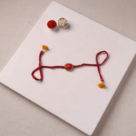 Hand Embroidered Thread & Bead Work Rakhi for Brother 14