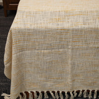 Yellow - Pure Cotton Double Handloom Bed Cover from Bijnor 13