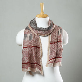 Black Bagh Hand Block Printed Chanderi Silk Stole