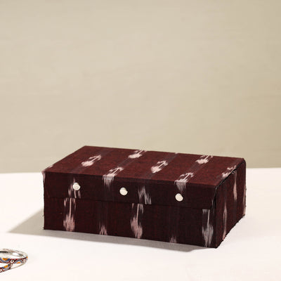 Handcrafted Ikat Fabric Embellished Two Rods Bangle Box (11 x 7 in)