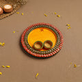 Diwali Decor Handpainted Wooden Pooja Thali 