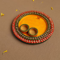 Diwali Decor Handpainted Wooden Pooja Thali