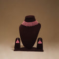 Pink - Handmade Beadwork Jaali Necklace Set 80