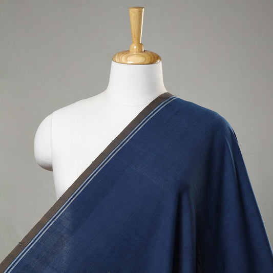 Blue - 40 x 10 Count Cotton Handspun Handloom Natural Dyed Plain Fabric 05