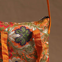 Orange - Handcrafted Quilted Silk Sling Bag 16