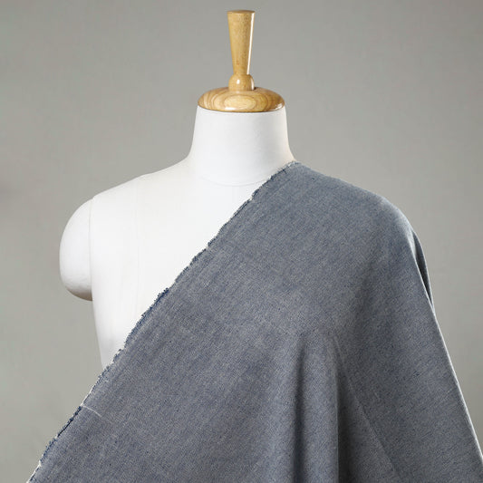 Grey - 2/40 Twill Cotton Handspun Handloom Natural Dyed Plain Fabric 09
