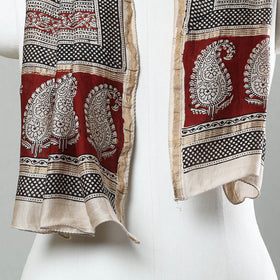 Buy Bagh Hand Block Printed Chanderi Silk Stole 01 Online at iTokri.com