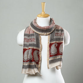 Buy Bagh Hand Block Printed Chanderi Silk Stole 01 Online at iTokri.com