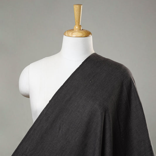 Black - 2/40 Twill Cotton Handspun Handloom Natural Dyed Plain Fabric 11