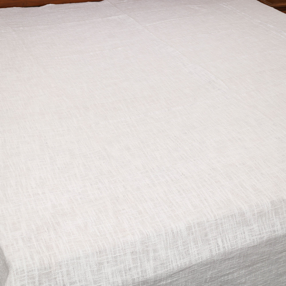 White - Pure Cotton Double Handloom Bed Cover from Bijnor 16