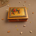 Diwali Decor Yellow Handpainted Wooden Dry Fruit Box
