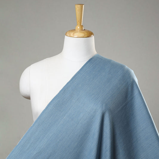 Blue - 2/40 Twill Cotton Handspun Handloom Natural Dyed Plain Fabric 12