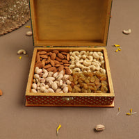 Diwali Decor Handpainted Wooden Dry Fruit Box