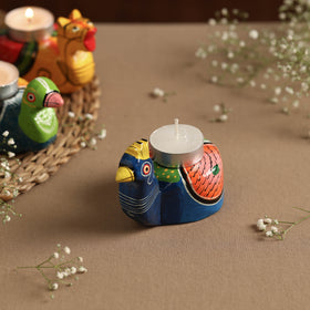  Banaras Handpainted Wooden Candle Holder 