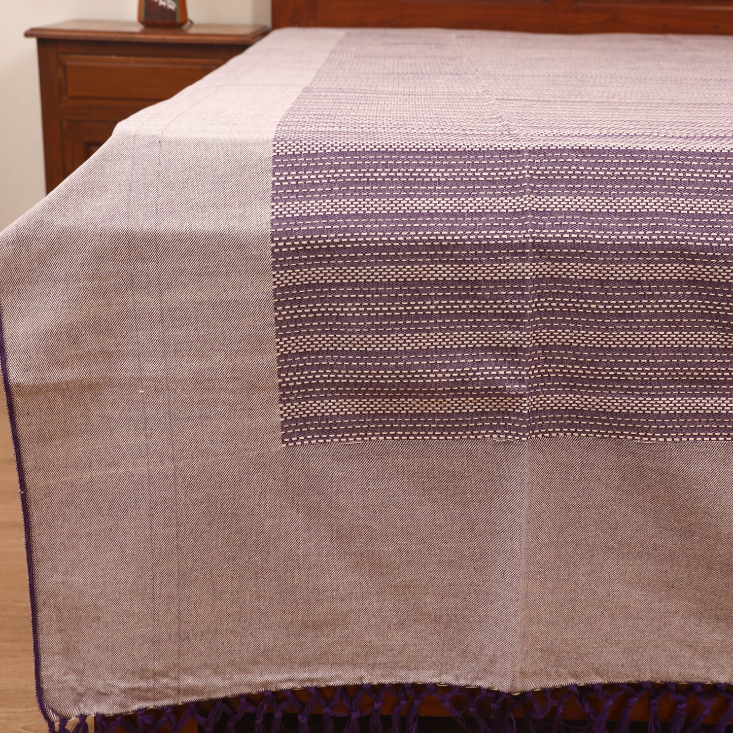 Bijnor Pure Handloom Cotton Double Bed Sheet (96 x 76 in) 61