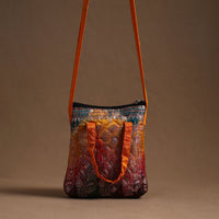 Multicolor - Handcrafted Quilted Silk Sling Bag 18