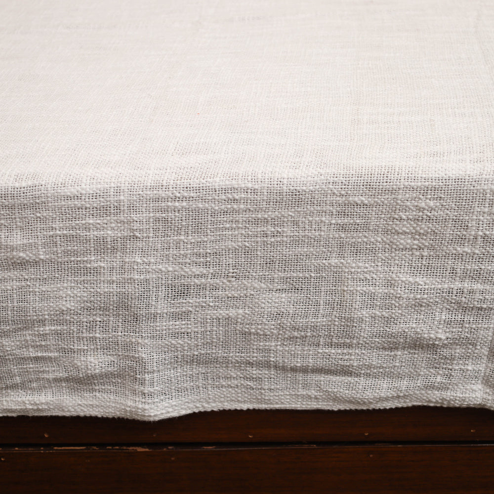 White - Pure Cotton Double Handloom Bed Cover from Bijnor 16