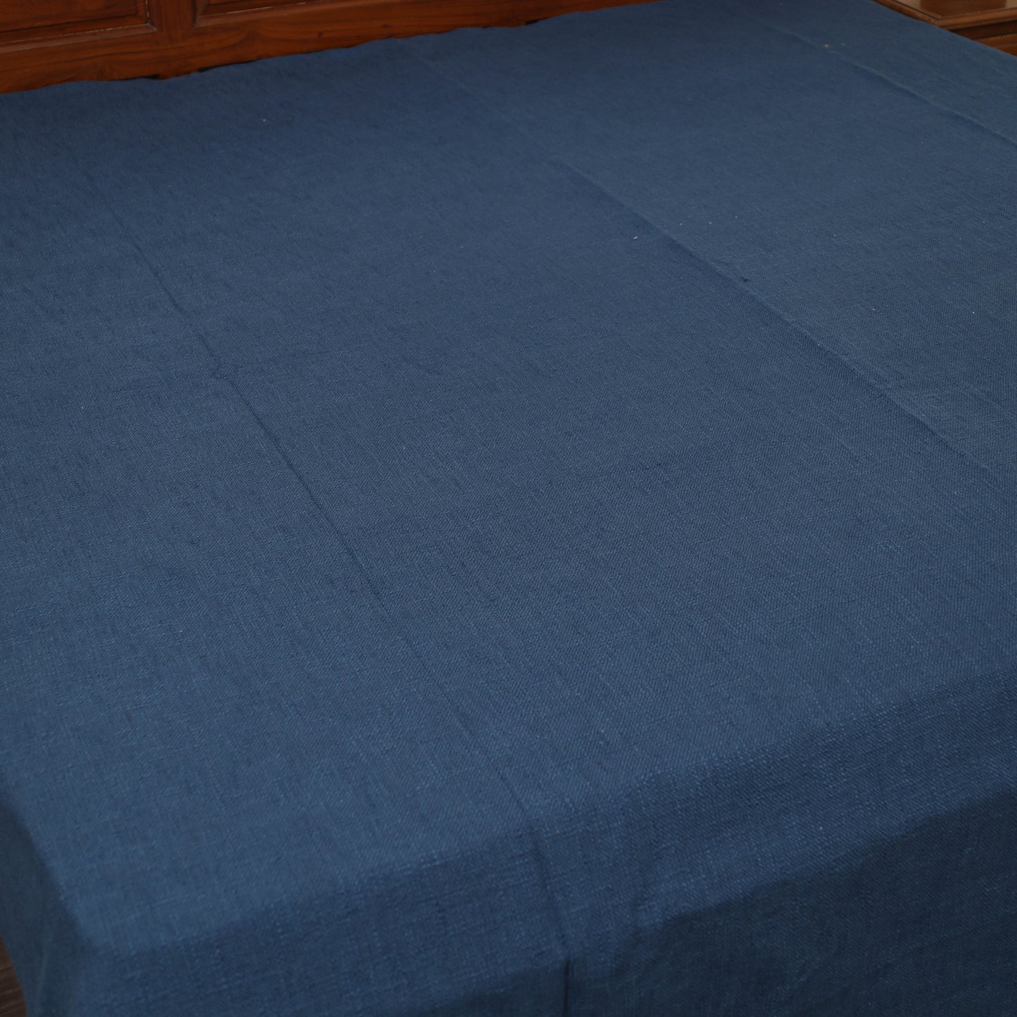 Blue - Pure Cotton Double Handloom Bed Cover from Bijnor 17