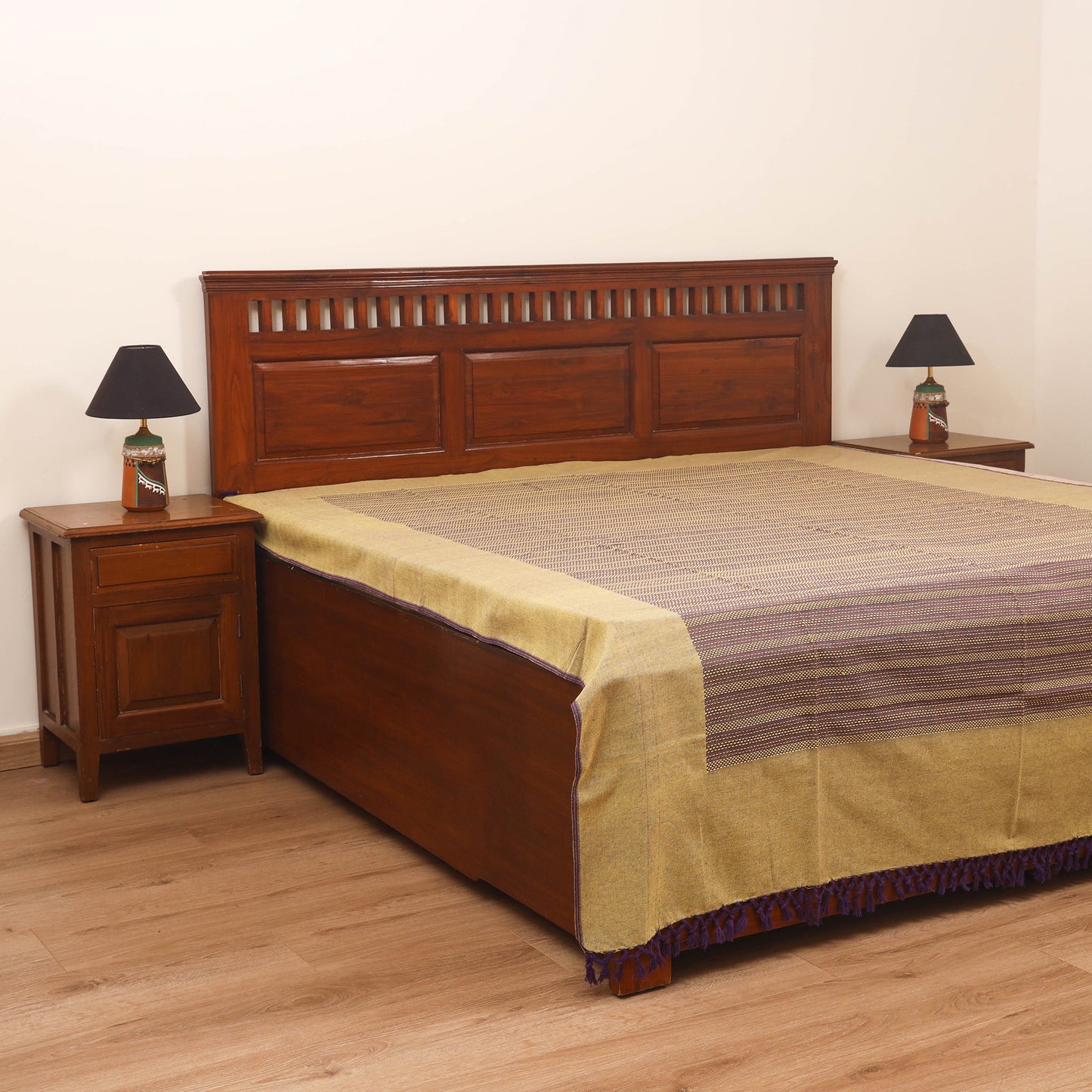 Bijnor Pure Handloom Cotton Double Bed Sheet (96 x 76 in) 63