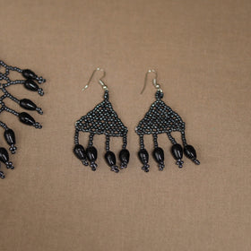 Black - Handmade Beadwork Jaali Necklace Set 90