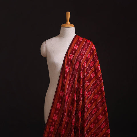 Red - Sambalpuri Handloom Cotton Dabi Ikat Fabric 17