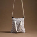 Grey - handcrafted quilted silk sling bag 21