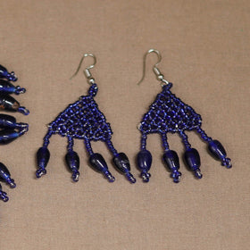 Blue - Handmade Beadwork Jaali Necklace Set 89