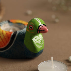  Banaras Handpainted Wooden Candle Holder 