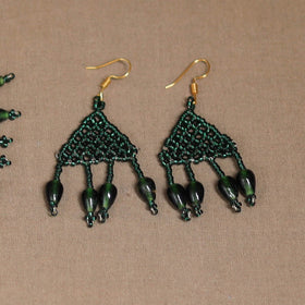 Green - Handmade Beadwork Jaali Necklace Set 88