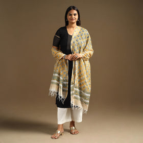 Buy Sanganeri Block Print Cotton Kota Doria Dupatta