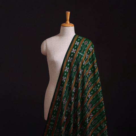 Green - Sambalpuri Handloom Cotton Dabi Ikat Fabric 12