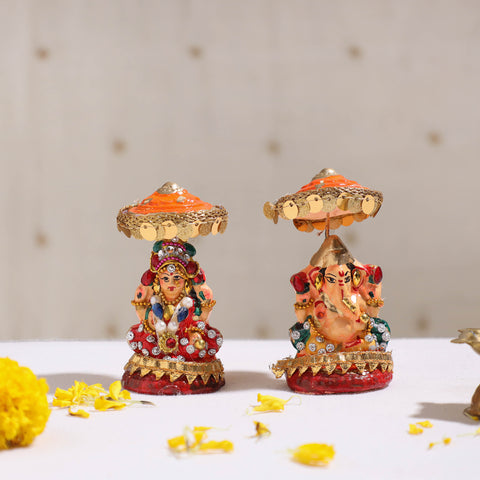 Diwali Pooja Eco-Friendly Lakshmi Ganesha Idol Set