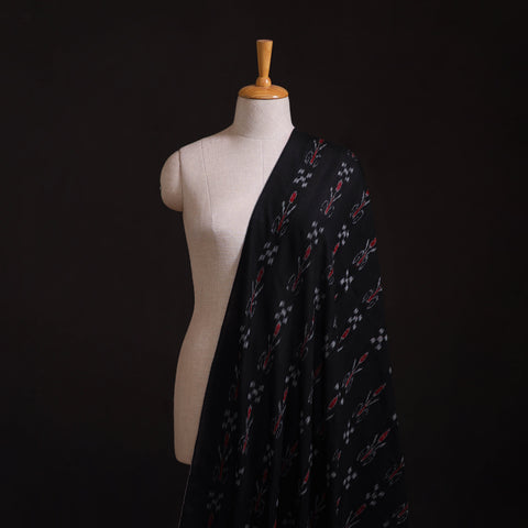 Black - Sambalpuri Handloom Cotton Dabi Ikat Fabric 11