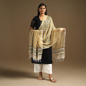 Buy Sanganeri Block Print Cotton Kota Doria Dupatta