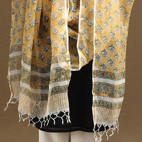 Buy Sanganeri Block Print Cotton Kota Doria Dupatta