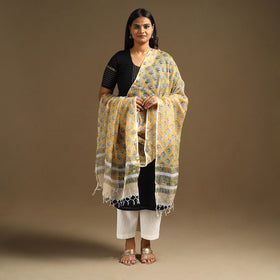 Buy Sanganeri Block Print Cotton Kota Doria Dupatta