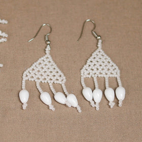 White - Handmade Beadwork Jaali Necklace Set 87