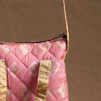 Pink - Handcrafted Quilted Silk Sling Bag 24