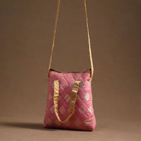 Pink - Handcrafted Quilted Silk Sling Bag 24