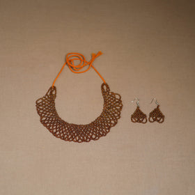 Brown - Handmade Beadwork Jaali Necklace Set 84