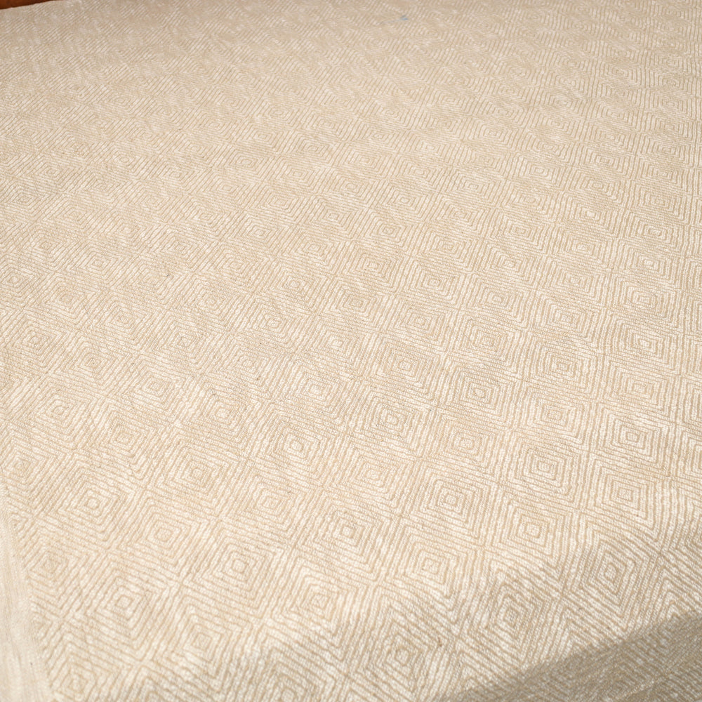 Beige - Pure Cotton Double Handloom Bed Cover from Bijnor 24