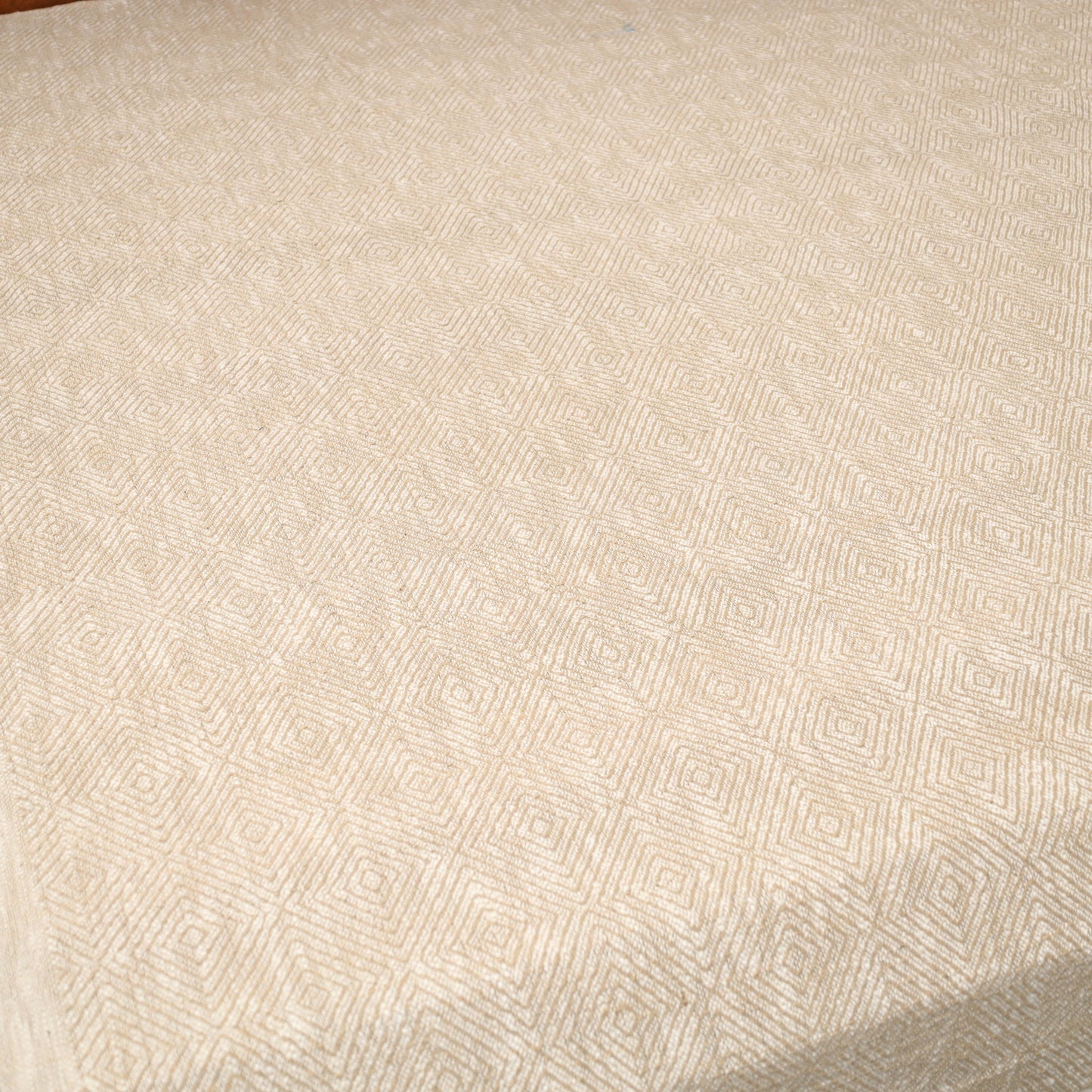 Beige - Pure Cotton Double Handloom Bed Cover from Bijnor 24