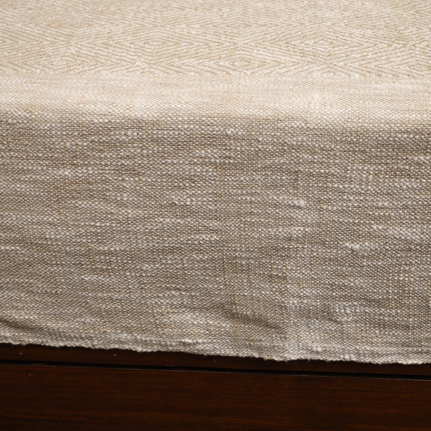 Beige - Pure Cotton Double Handloom Bed Cover from Bijnor 24