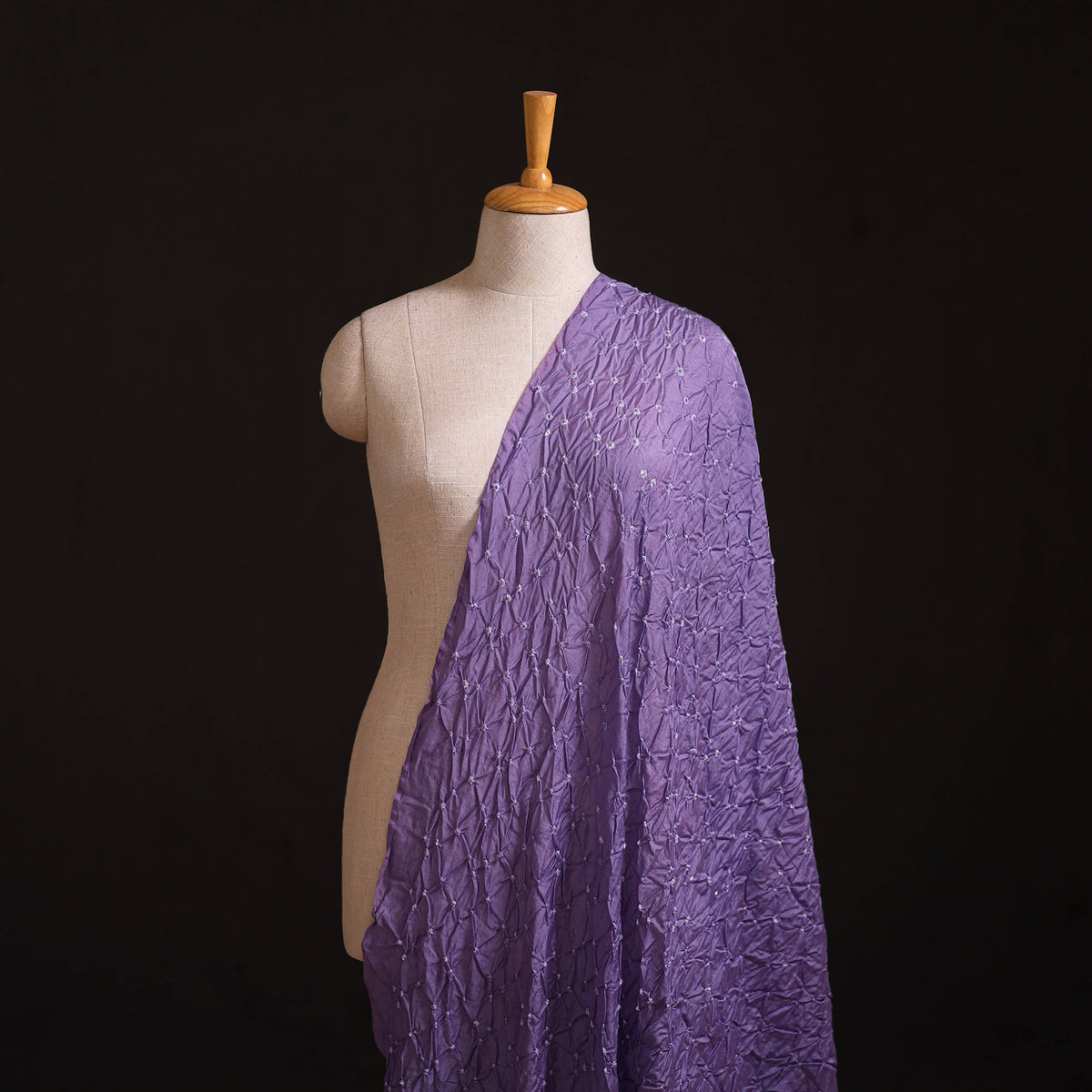 Kutch Bandhani Tie-Dye Chanderi Silk Fabric 01