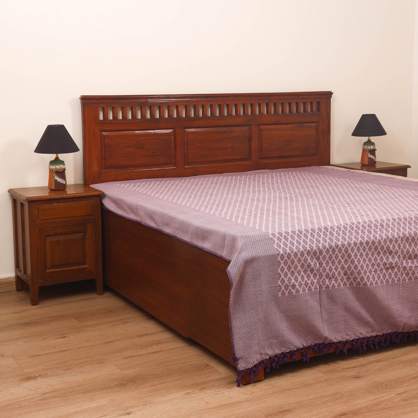 Bijnor Pure Handloom Cotton Double Bed Sheet (96 x 76 in) 69