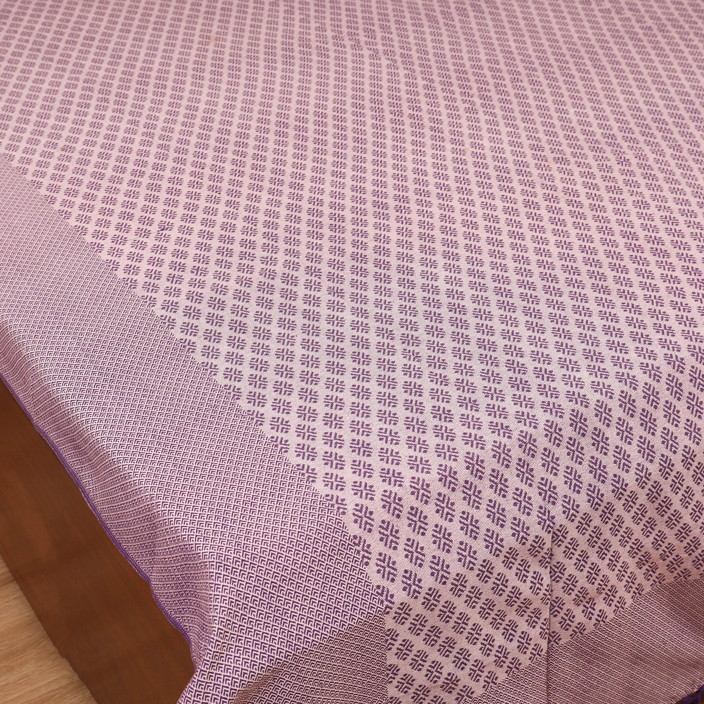 Bijnor Pure Handloom Cotton Double Bed Sheet (96 x 76 in) 69