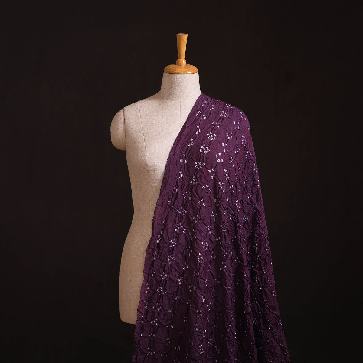Kutch Bandhani Tie-Dye Chanderi Silk Fabric 02