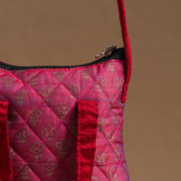 Pink - Handcrafted Quilted Silk Sling Bag 27