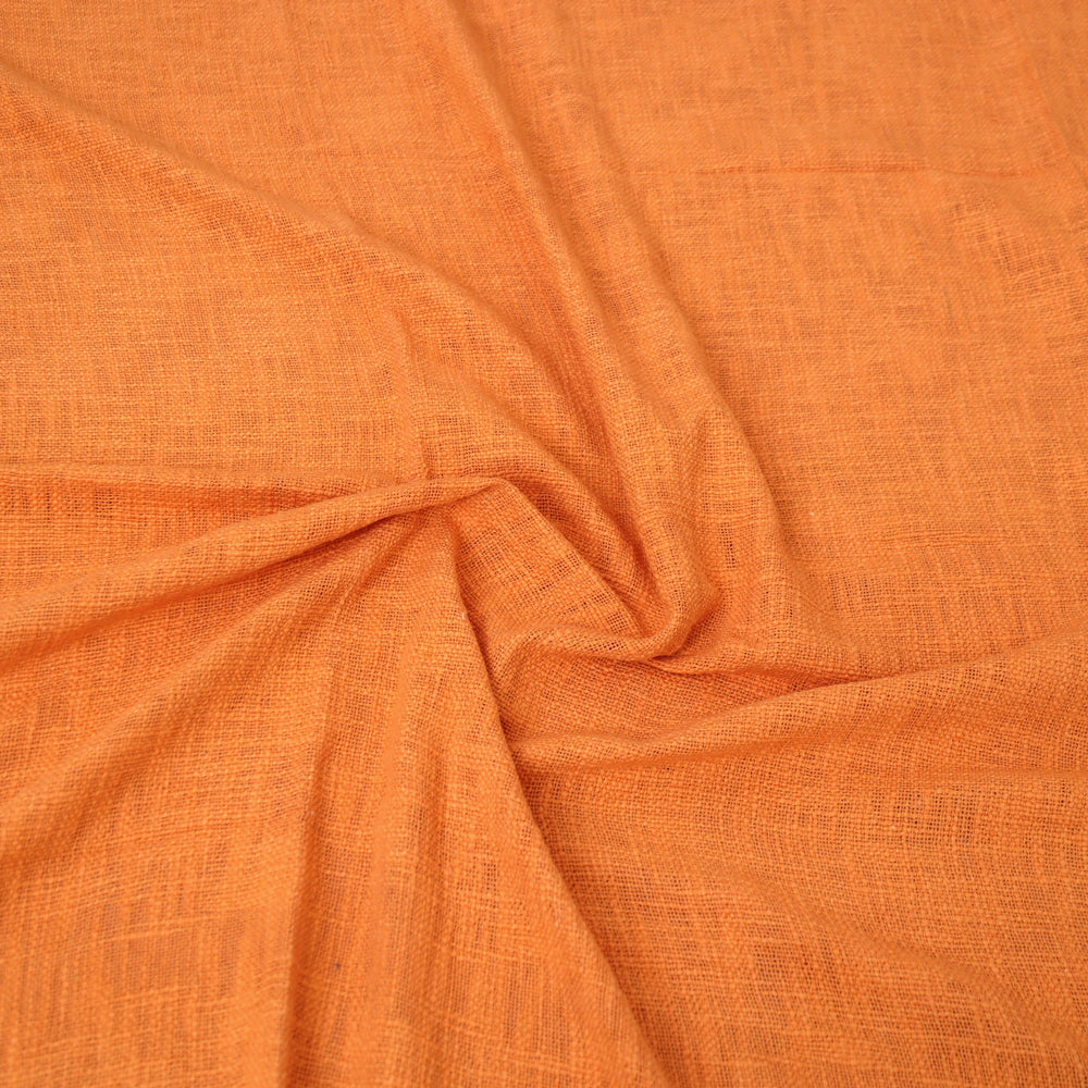 Orange - Pure Cotton Double Handloom Bed Cover from Bijnor 25